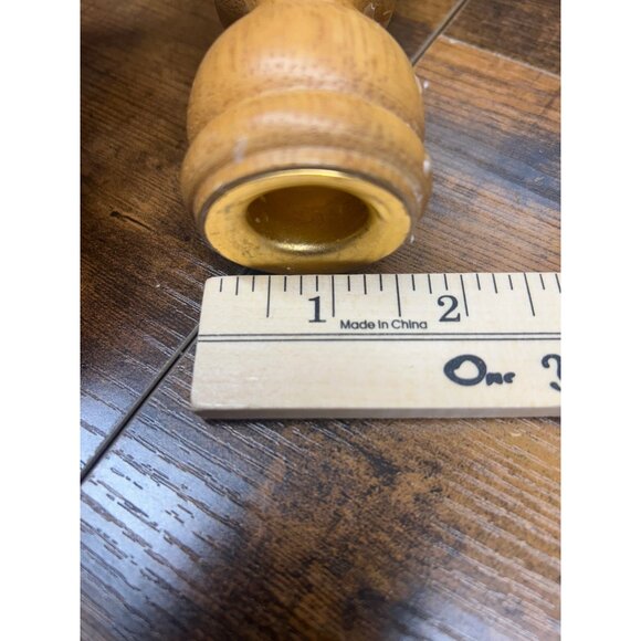 Set Of 2 Vintage Wooden Candle Holders 8 Inch Tall - Picture 4 of 5
